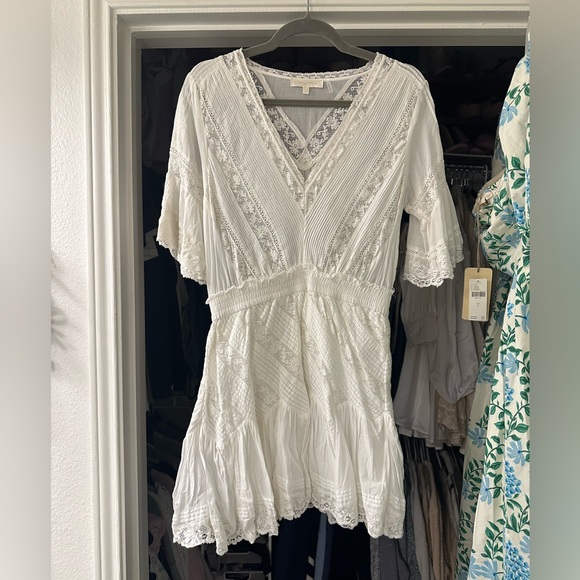 Love Shack Fancy Calamina Lace Mini Dress - Picture 2 of 5